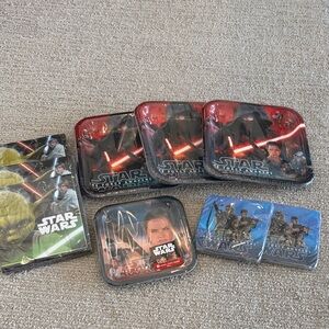 NWT STAR WARS Themed Party ware. Set has 24- 9” plates,8-7” plates and 80 napkin